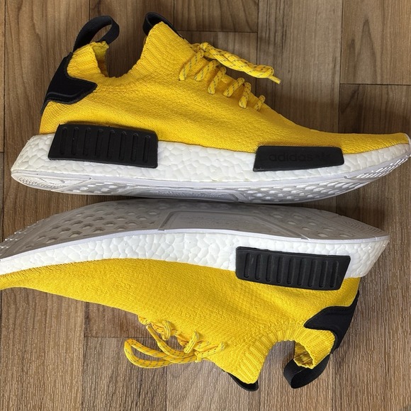 Adidas NMD_R1 Shoes Sneakers Primeknit PK Boost EQT Yellow Black Men's 9 S23749 - Picture 6 of 11